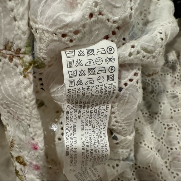 Zara woman multicolor Floral Print Eyelet Off The Shoulder crop Top size Medium - Picture 8 of 8
